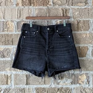 GAP Denim Cheeky Short Sky High Rise Faded Black Button Fly Size 10R/30